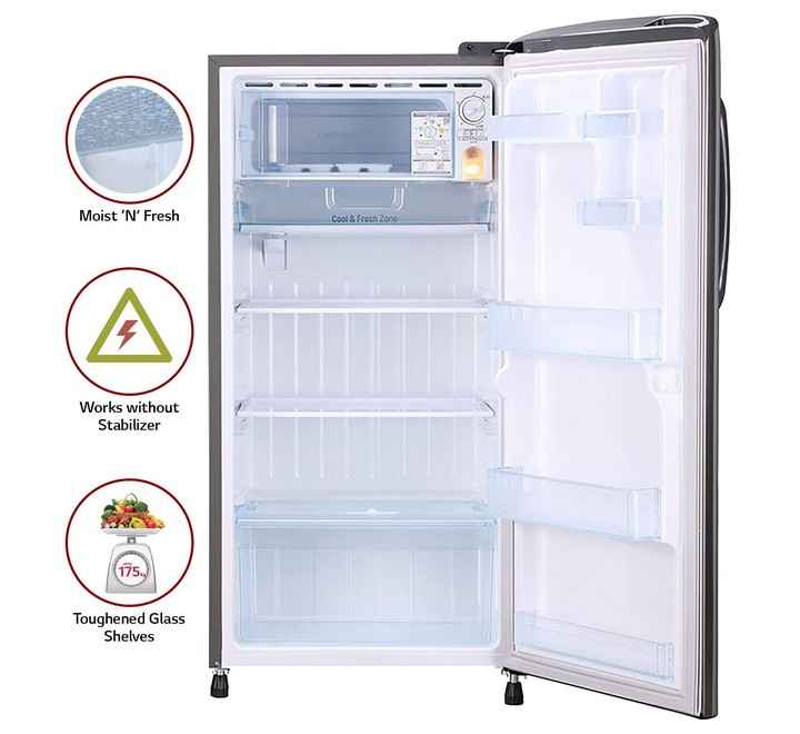 LG 215 Litres 4 Star Direct Cool Inverter Single Door Refrigerator (Solar Smart GL-B221APZY.DPZZEB Shiny Steel)